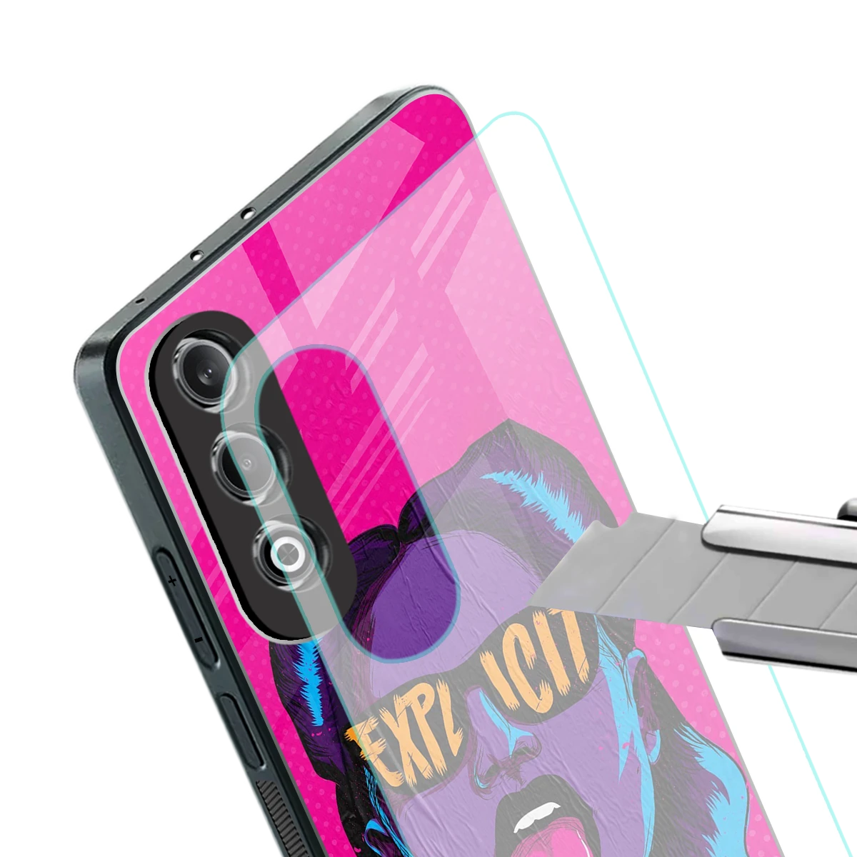 Explicit stylish phone case for oneplus nord ce 4 | glossy glass and slim fit