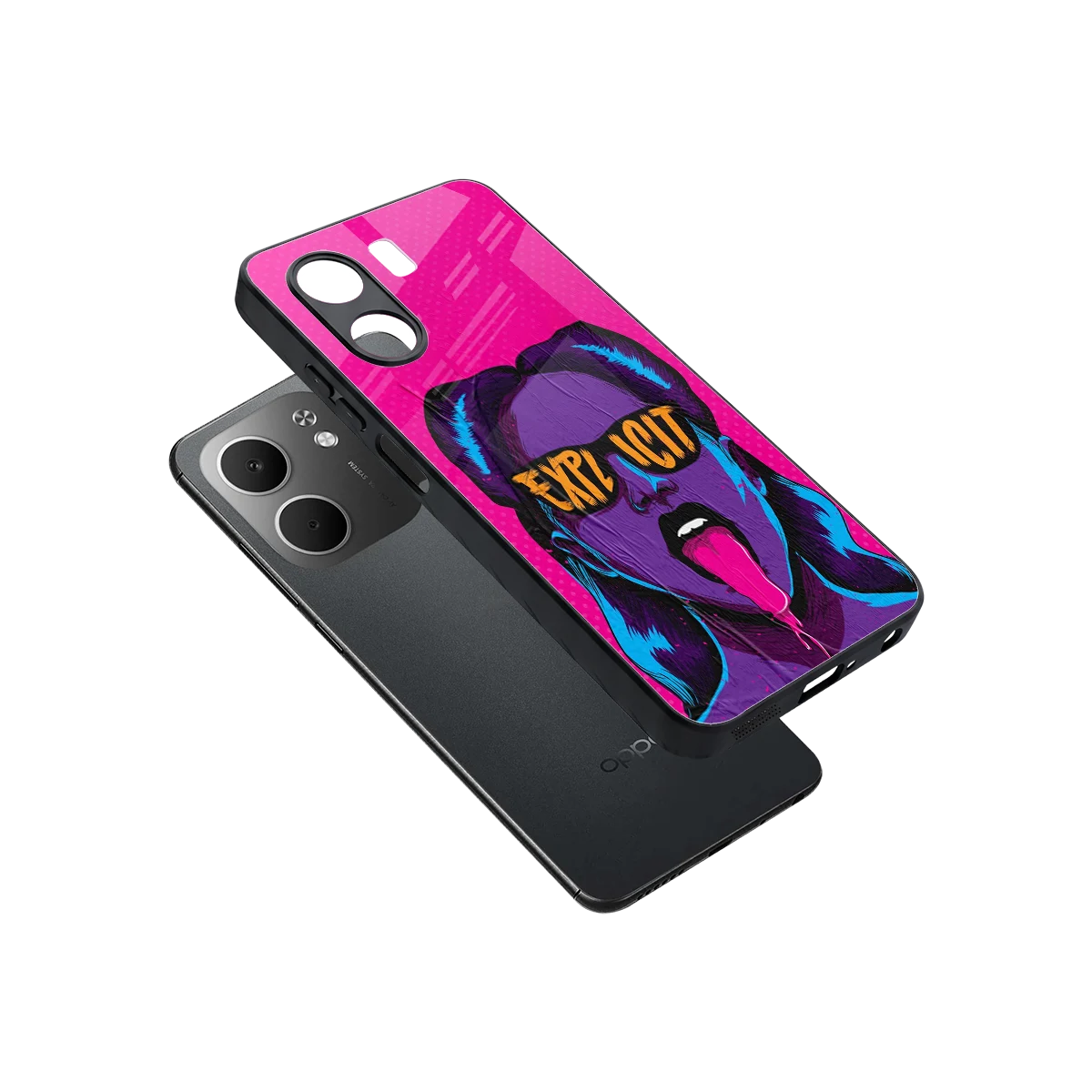 Explicit sleek oppo a5x 5g cover with tempered glass back and TPU edges