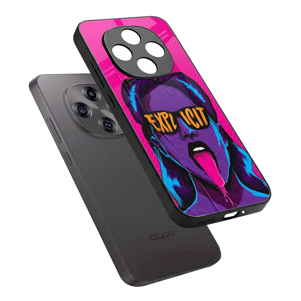 Explicit sleek oppo f31 pro 5g cover with tempered glass back and TPU edges