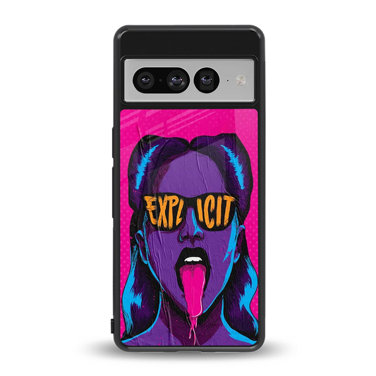 Explicit back phone cover | glass case for google pixel 7 pro