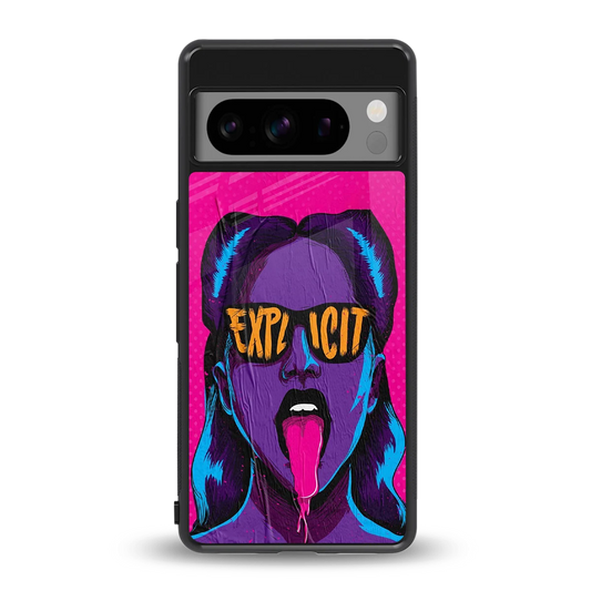 Explicit back phone cover | glass case for google pixel 8 pro