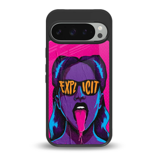 Explicit back phone cover | glass case for google pixel 9 pro xl