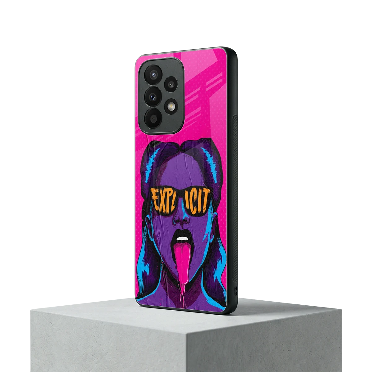 Explicit samsung galaxy a23 mobile cover | shockproof glass phone case