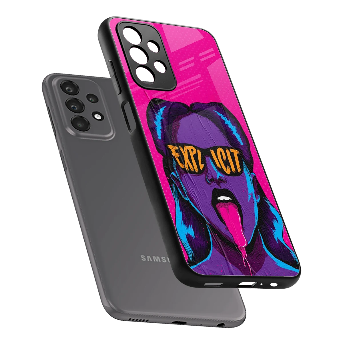 Explicit sleek samsung galaxy a23 cover with tempered glass back and TPU edges