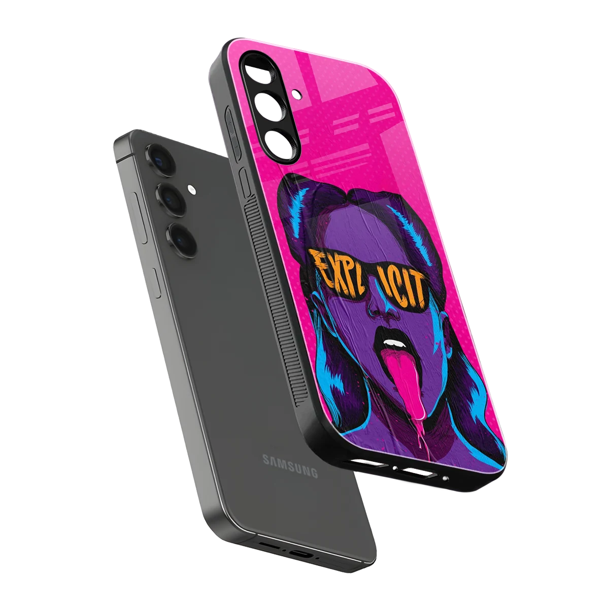 Explicit sleek samsung galaxy a14 5g cover with tempered glass back and TPU edges