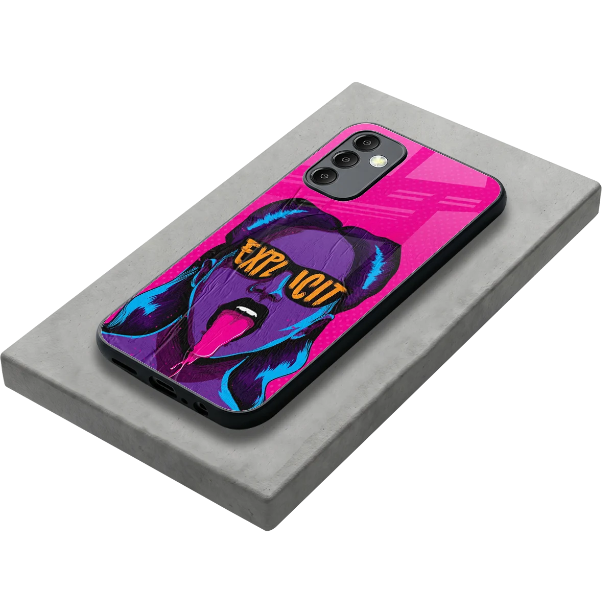Explicit stylish phone case for samsung galaxy m14 5g | glossy glass and slim fit