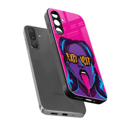 Explicit sleek samsung galaxy m56 5g cover with tempered glass back and TPU edges