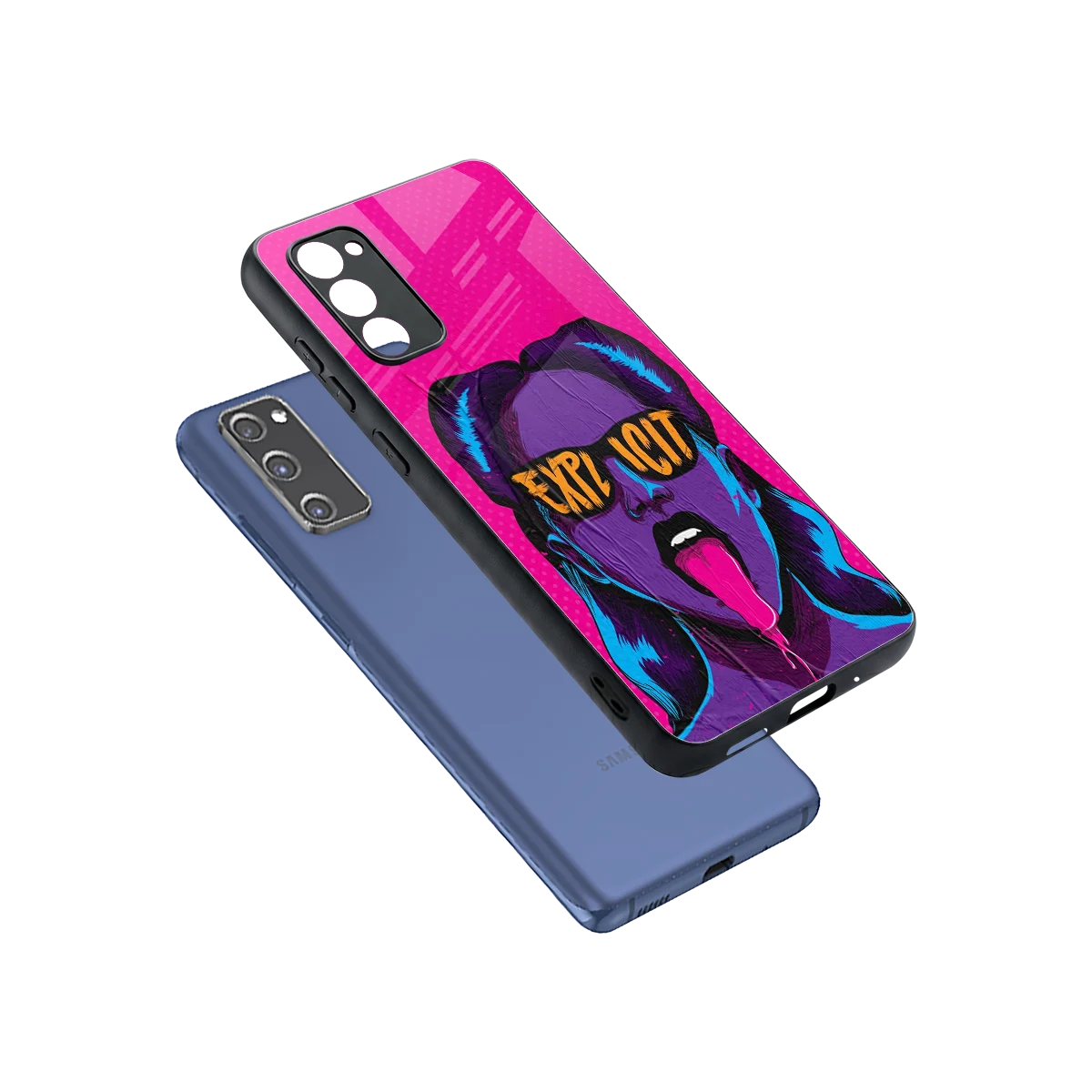 Explicit sleek samsung galaxy s20 fe cover with tempered glass back and TPU edges