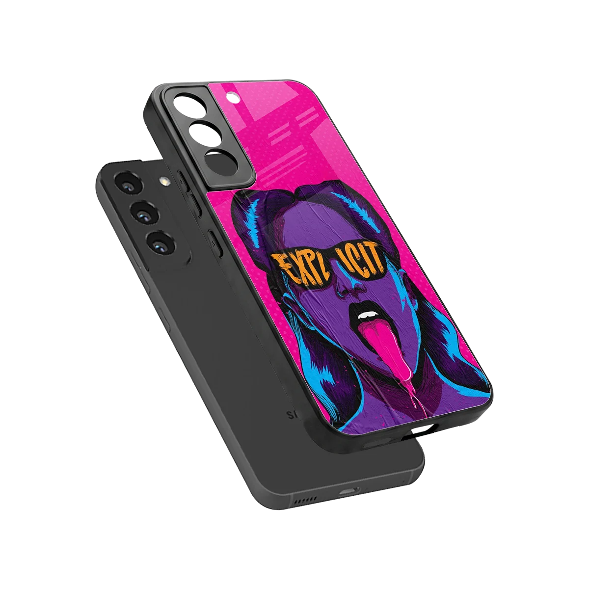 Explicit sleek samsung galaxy s22 cover with tempered glass back and TPU edges