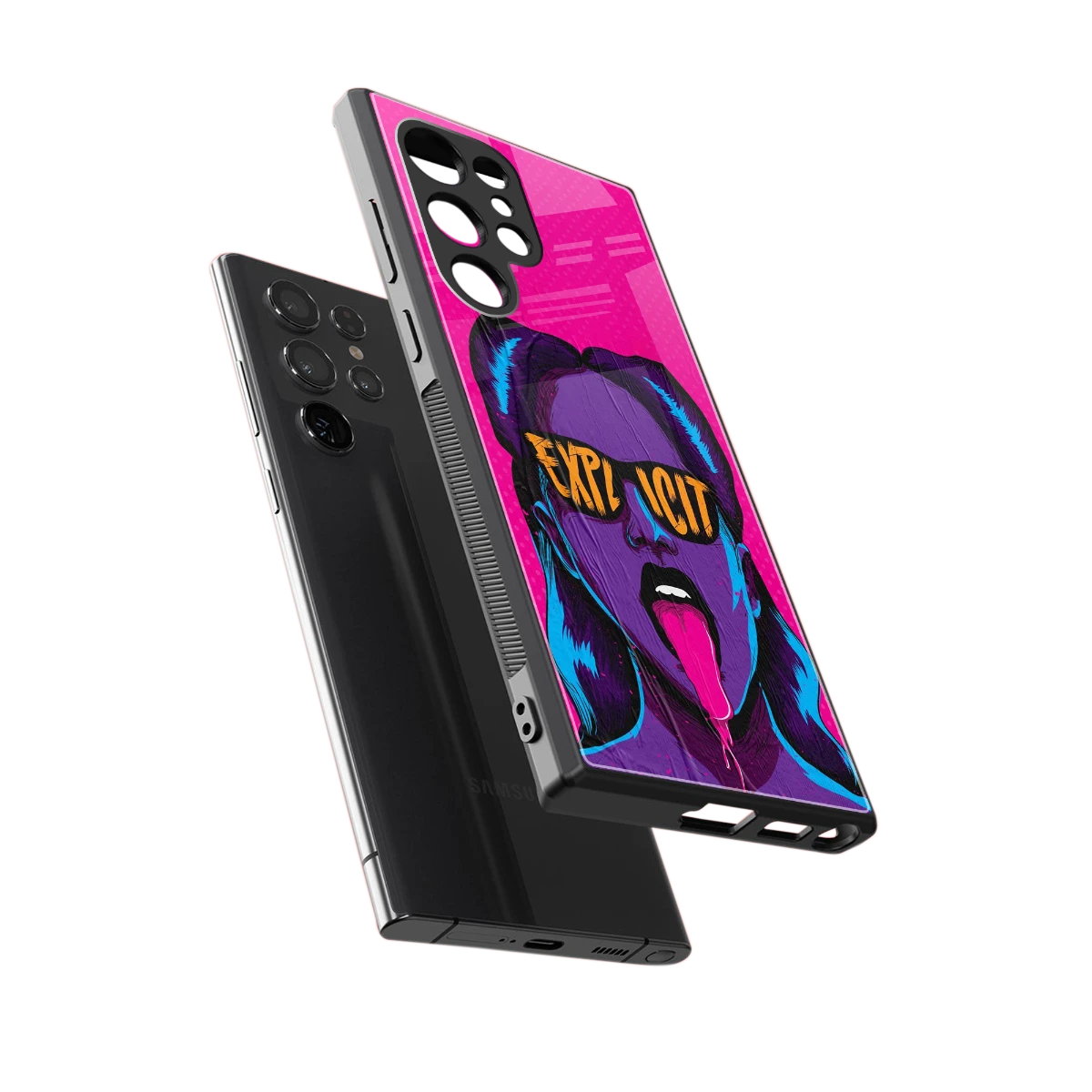 Explicit sleek samsung galaxy s23 ultra cover with tempered glass back and TPU edges