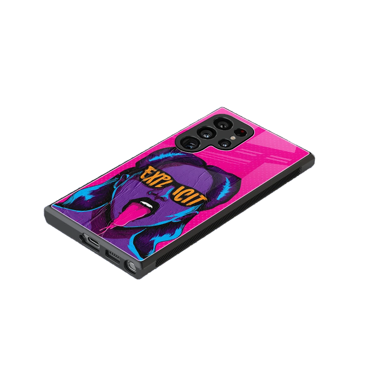Explicit stylish phone case for samsung galaxy s24 ultra | glossy glass and slim fit