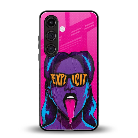 Explicit back phone cover | glass case for samsung galaxy s24 plus
