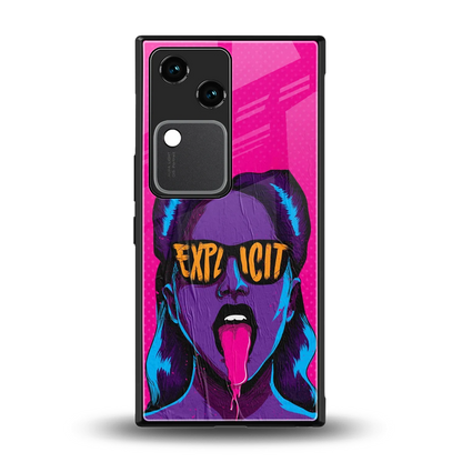 Explicit back phone cover | glass case for vivo v30