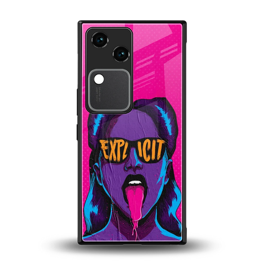Explicit back phone cover | glass case for vivo v30