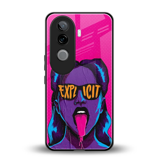 Explicit back phone cover | glass case for vivo v40e
