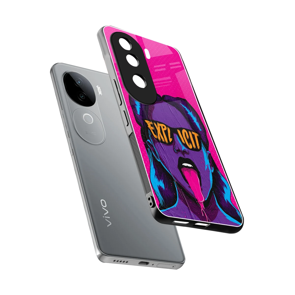 Explicit sleek vivo v40e cover with tempered glass back and TPU edges