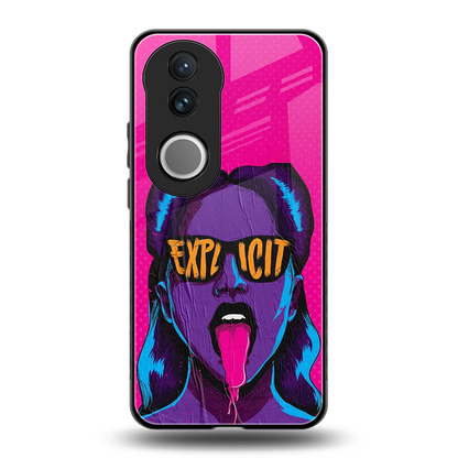 Explicit back phone cover | glass case for vivo v50