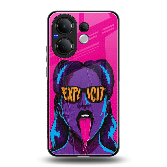 Explicit back phone cover | glass case for vivo v60