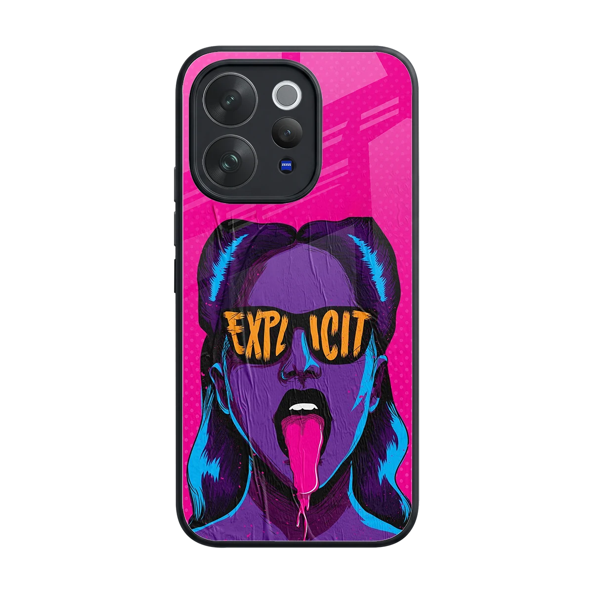 Explicit back phone cover | glass case for vivo v70