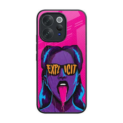 Explicit back phone cover | glass case for vivo v70
