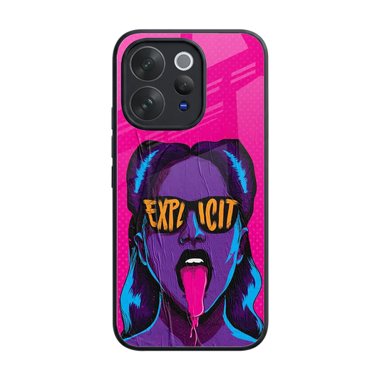 Explicit back phone cover | glass case for vivo v70 elite
