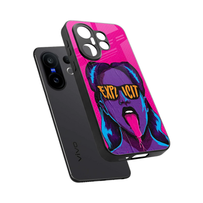 Explicit sleek vivo x200 fe cover with tempered glass back and TPU edges