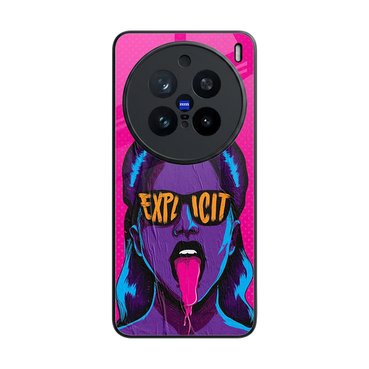 Explicit back phone cover | glass case for vivo x200 pro