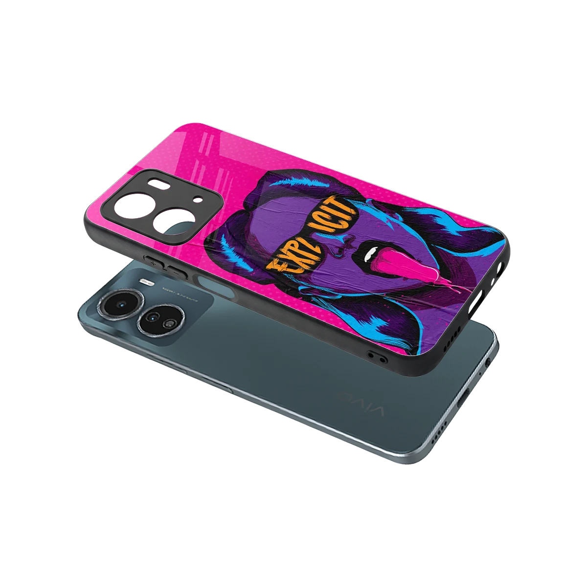 Explicit sleek vivo y16 cover with tempered glass back and TPU edges