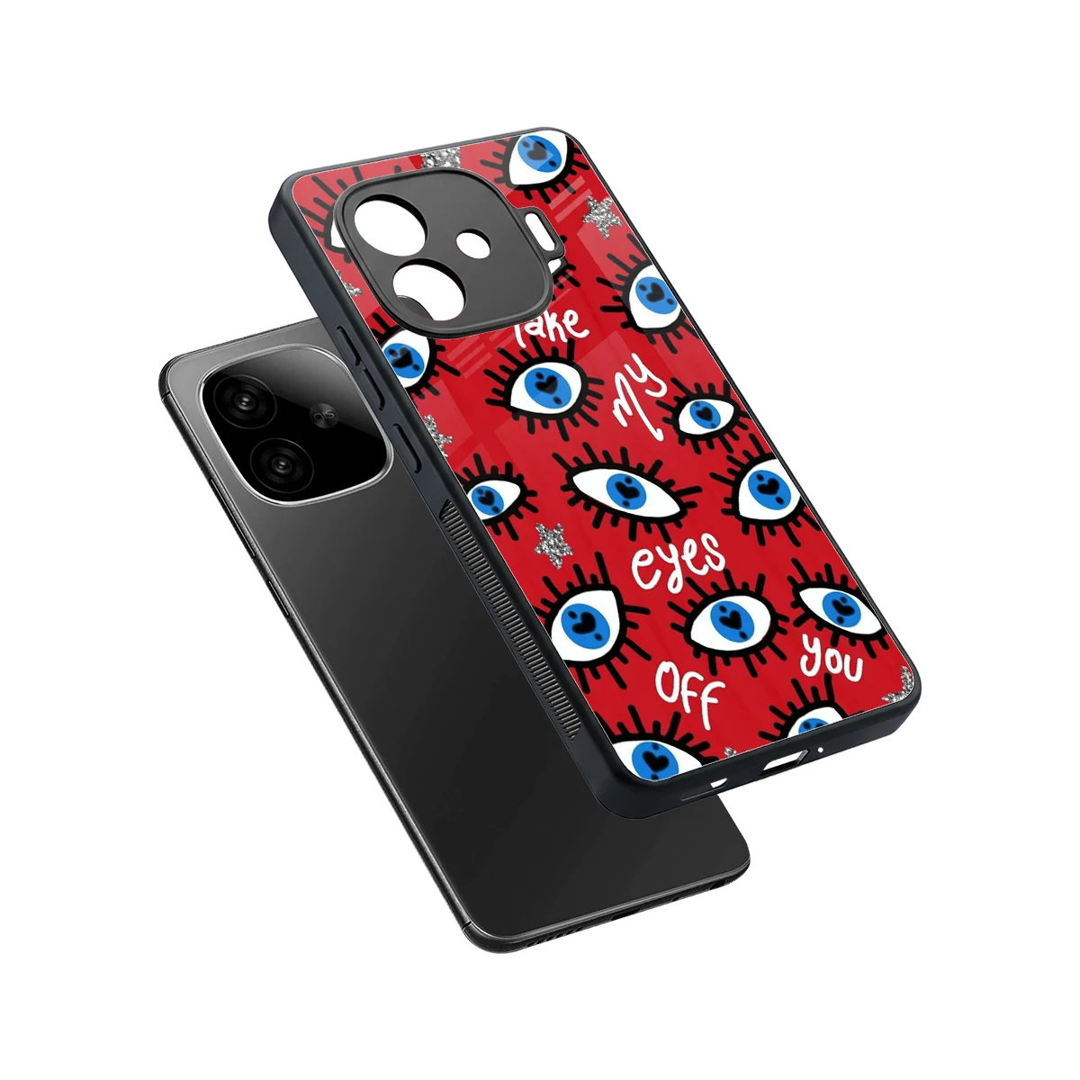 Eyes On You sleek iqoo neo 10r 5g cover with tempered glass back and TPU edges