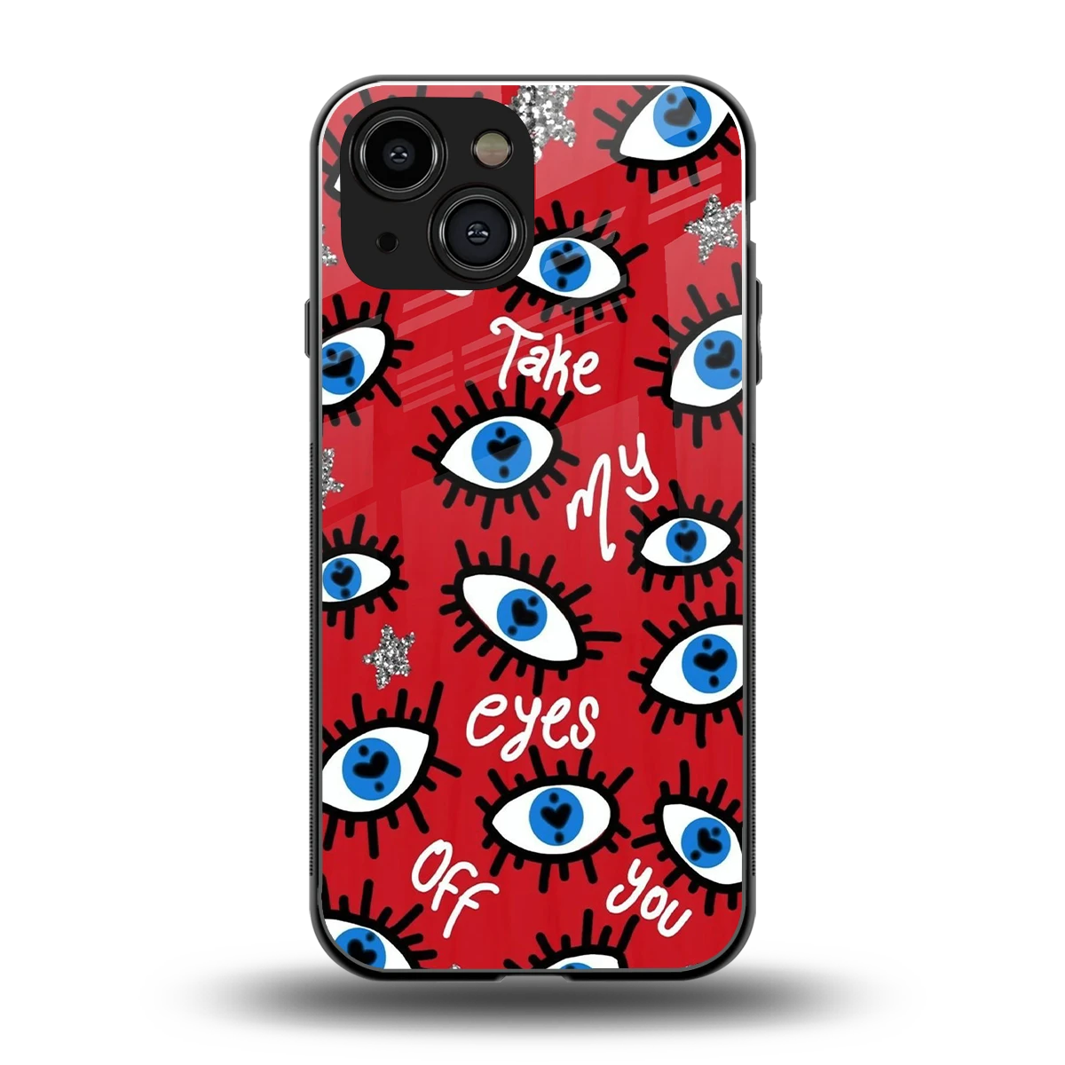 Eyes On You back phone cover | glass case for iphone 13 mini