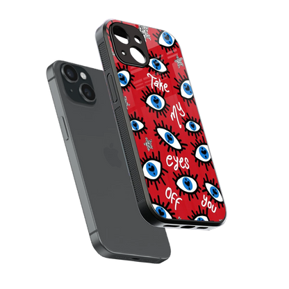 Eyes On You sleek iphone 14 cover with tempered glass back and TPU edges