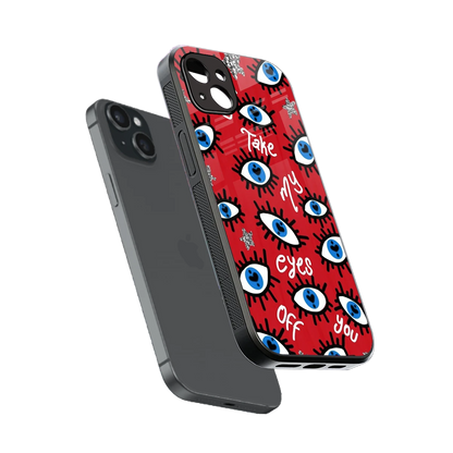 Eyes On You sleek iphone 14 plus cover with tempered glass back and TPU edges