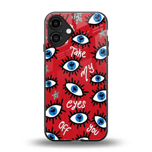 Eyes On You back phone cover | glass case for iphone 16 plus