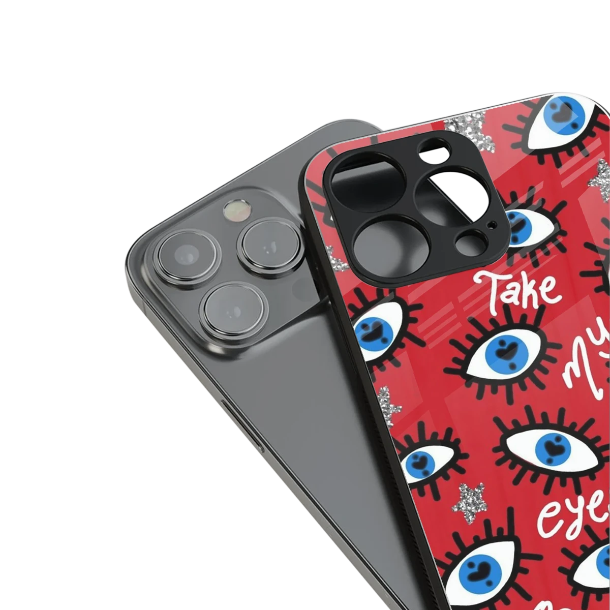 Eyes On You stylish phone case for iphone 14 plus | glossy glass and slim fit
