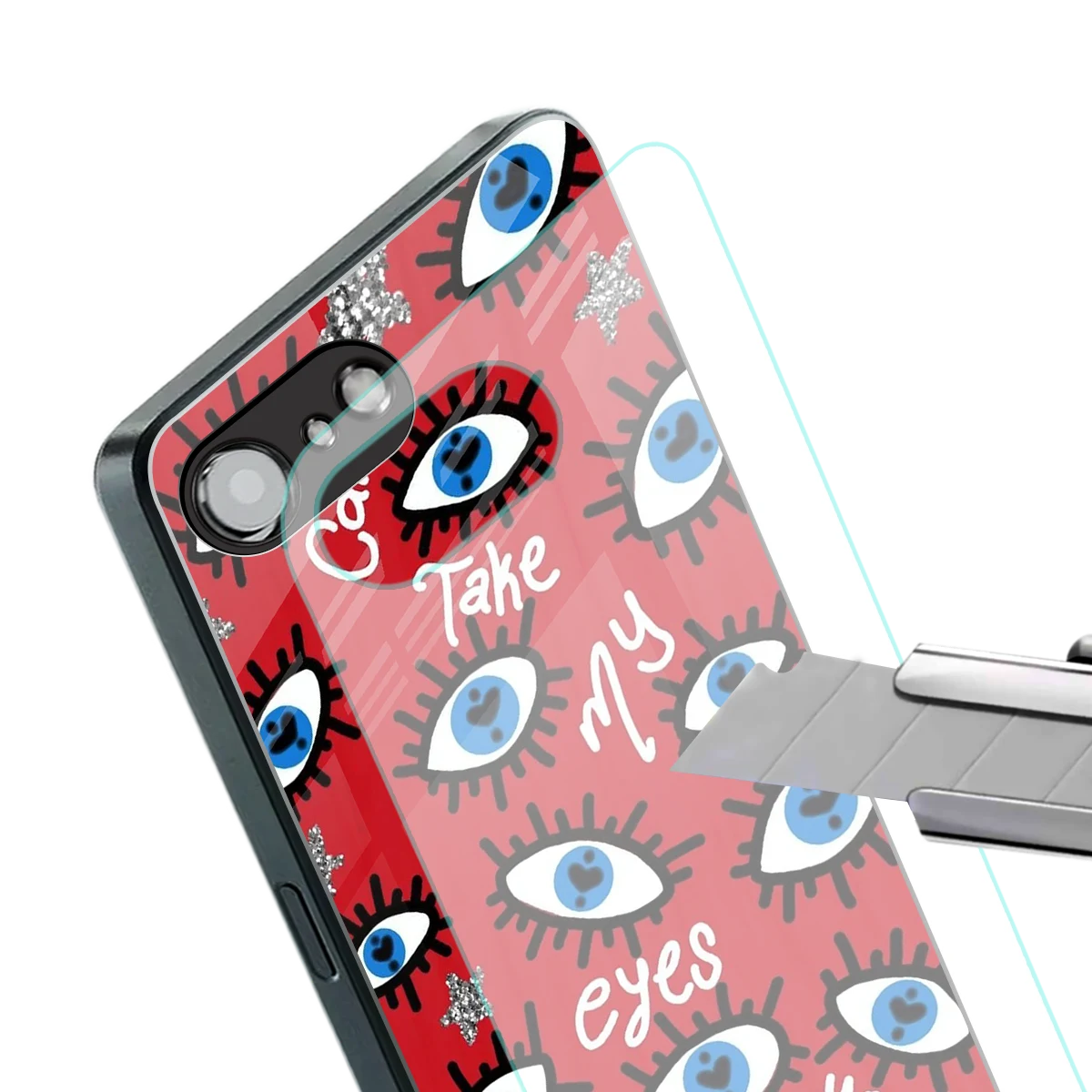Eyes On You stylish phone case for iphone 16e | glossy glass and slim fit
