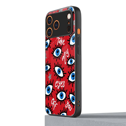Eyes On You iphone 17 pro mobile cover | shockproof glass phone case