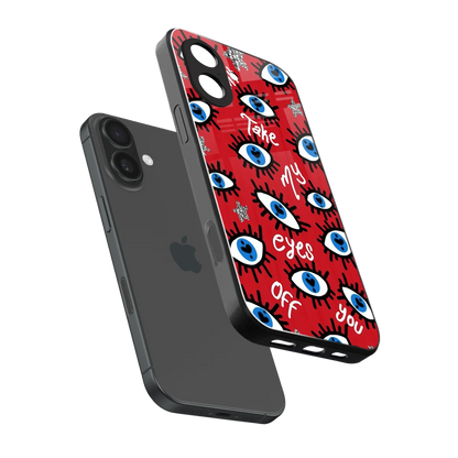 Eyes On You sleek iphone 17 cover with tempered glass back and TPU edges