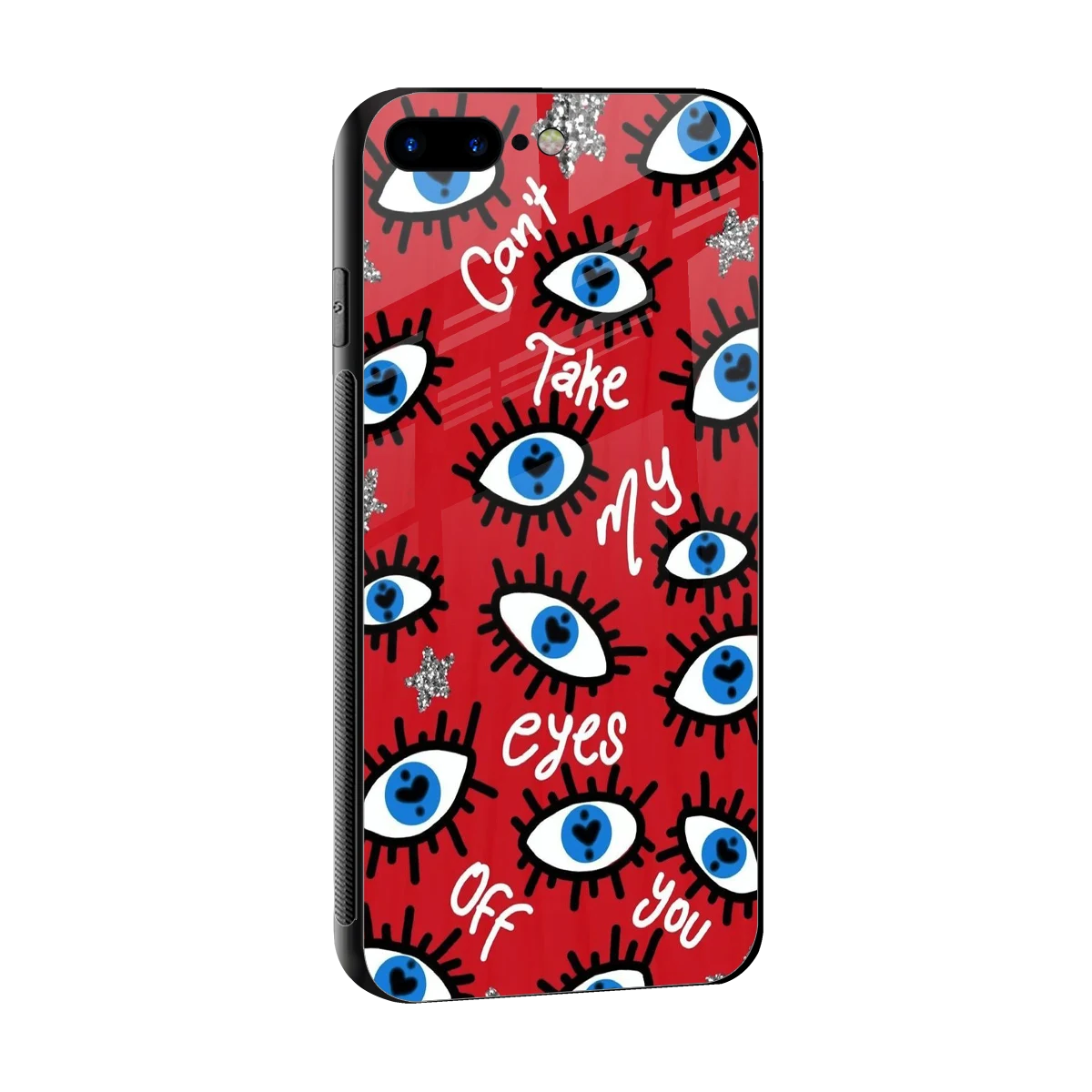 Eyes On You sleek iphone 7 plus cover with tempered glass back and TPU edges