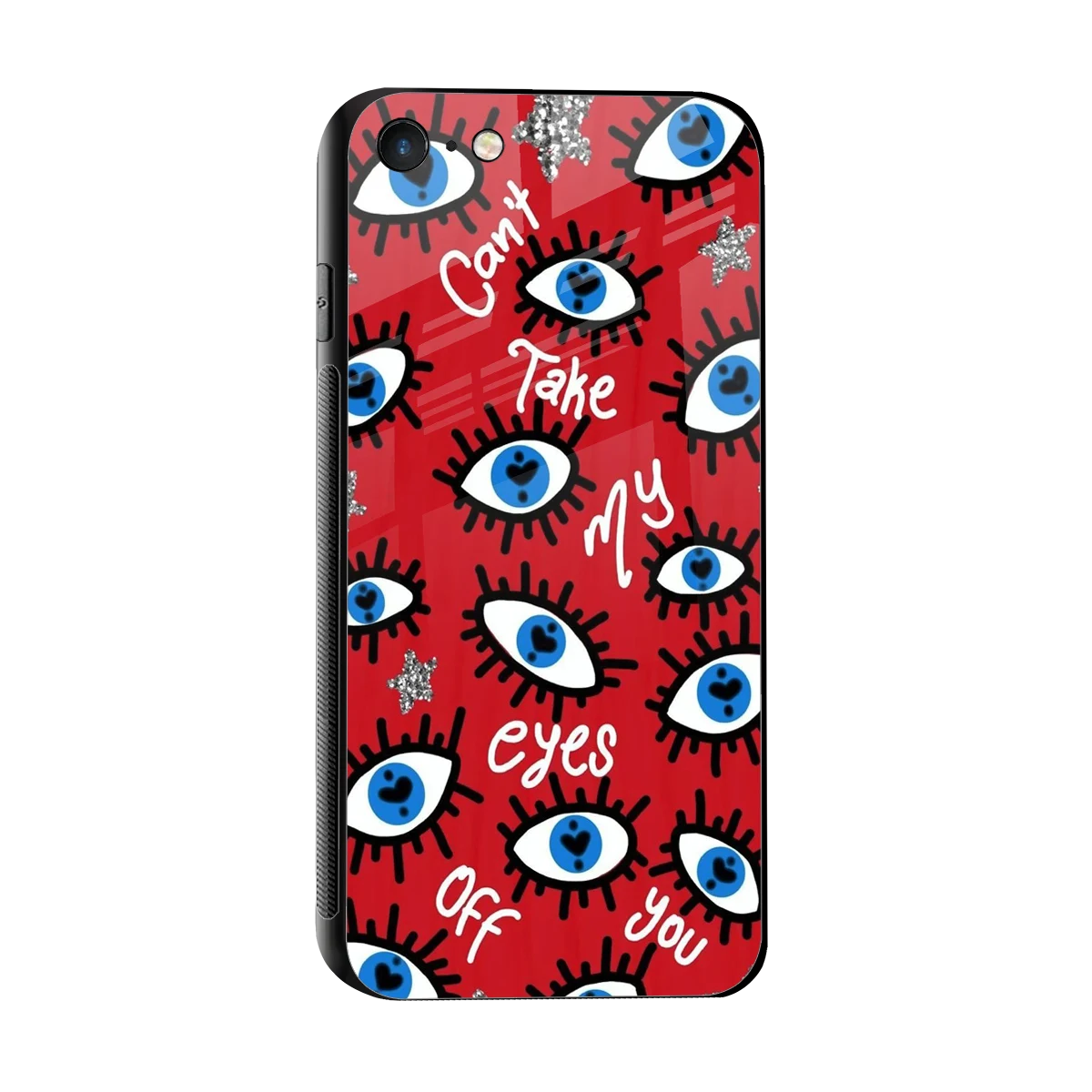 Eyes On You sleek iphone 7 cover with tempered glass back and TPU edges