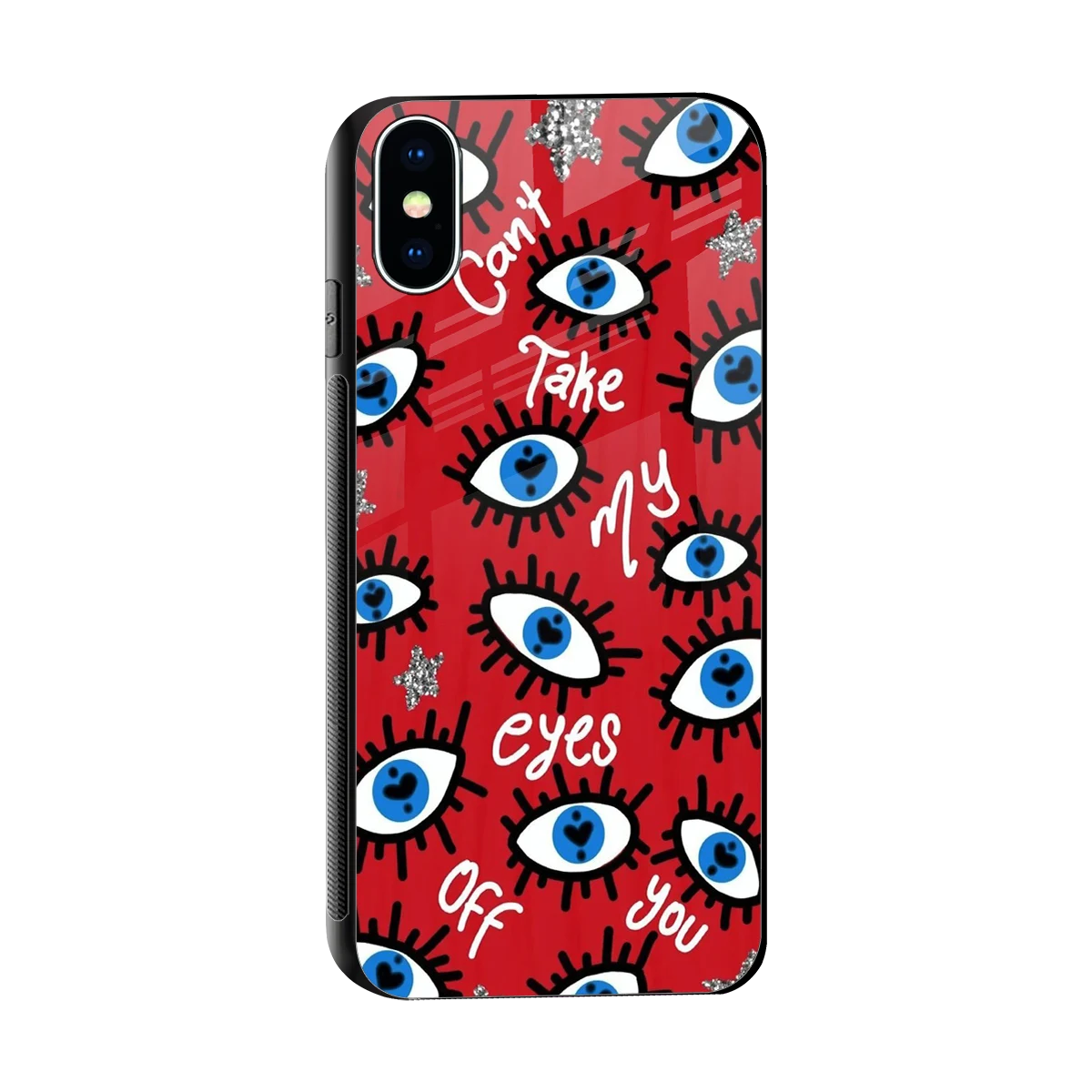 Eyes On You sleek iphone x cover with tempered glass back and TPU edges