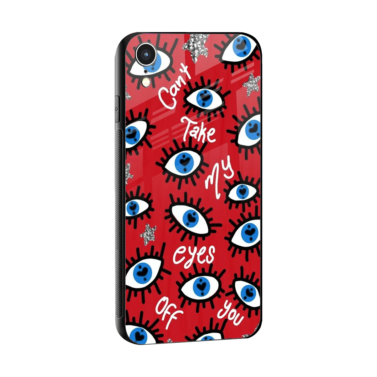 Eyes On You sleek iphone xr cover with tempered glass back and TPU edges