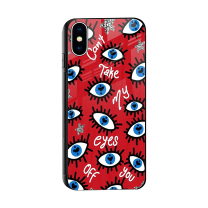 Eyes On You sleek iphone xs cover with tempered glass back and TPU edges