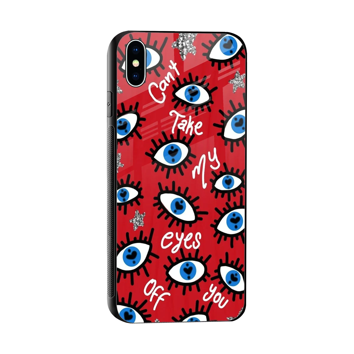 Eyes On You sleek iphone xs max cover with tempered glass back and TPU edges