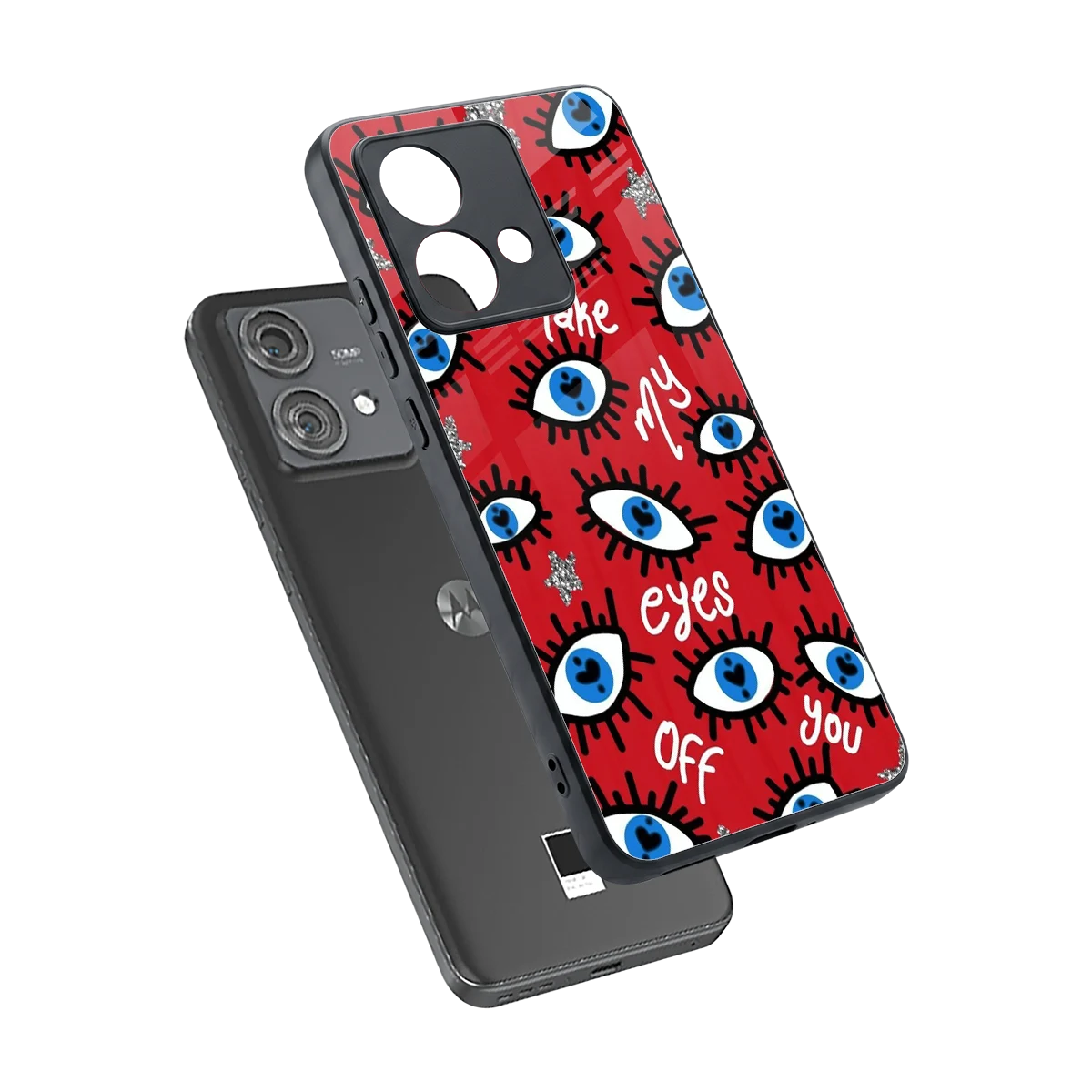 Eyes On You sleek motorola edge 40 neo 5g cover with tempered glass back and TPU edges