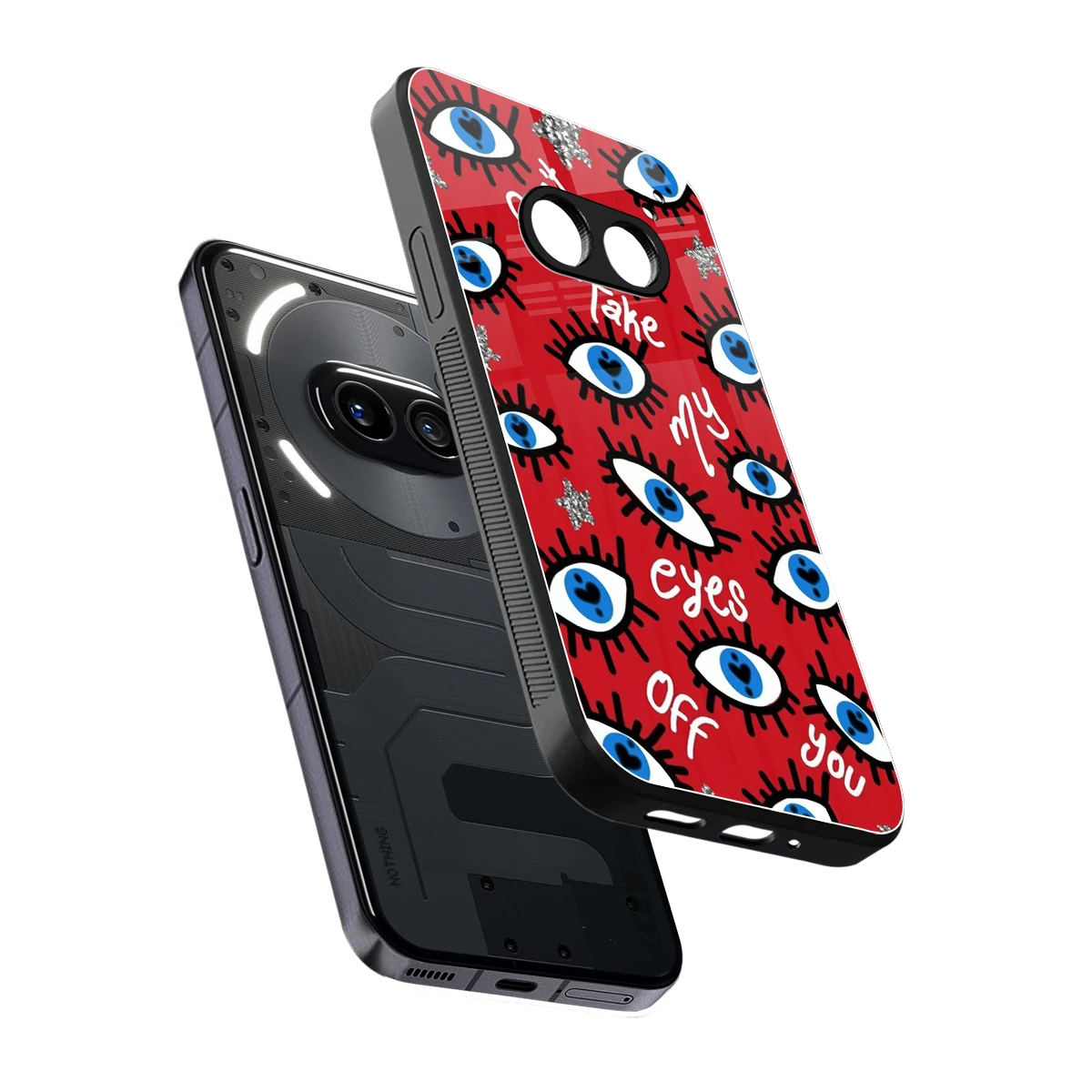 Eyes On You sleek nothing phone 2a cover with tempered glass back and TPU edges
