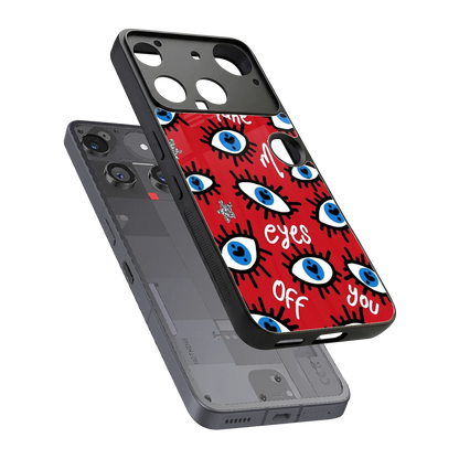 Eyes On You sleek nothing phone 3 cover with tempered glass back and TPU edges
