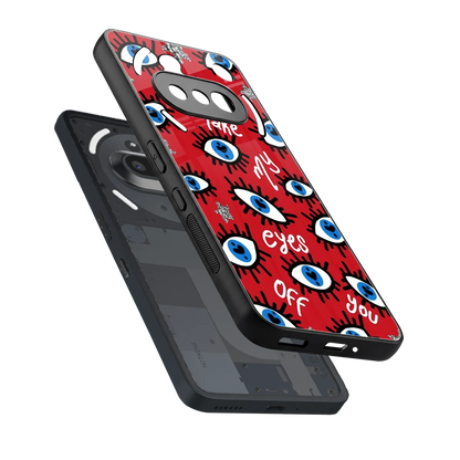 Eyes On You sleek nothing phone 3a cover with tempered glass back and TPU edges