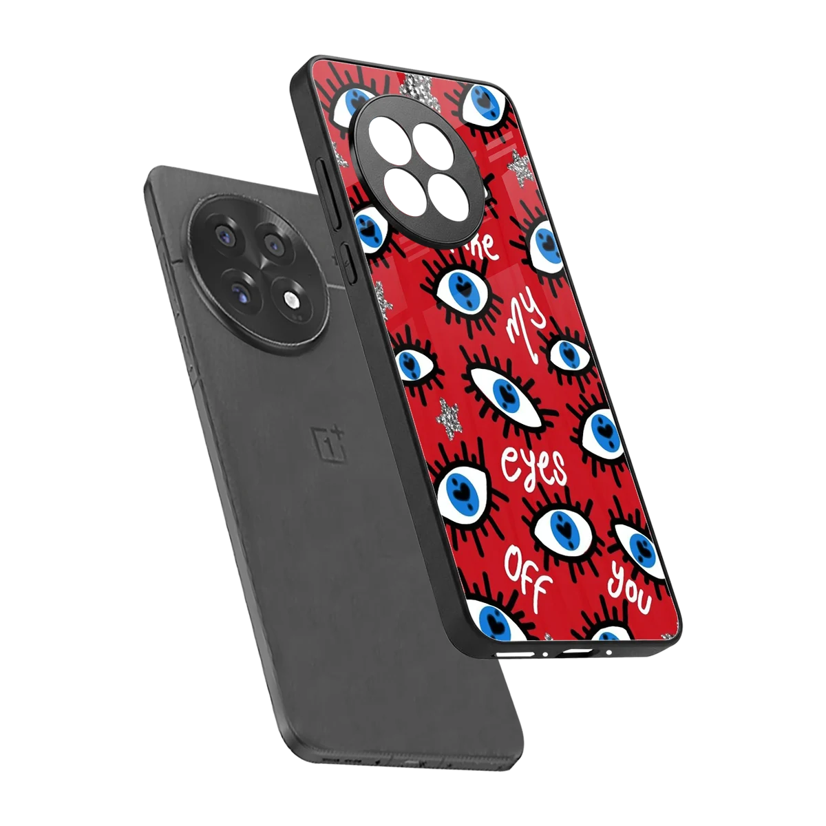 Eyes On You sleek oneplus 13r cover with tempered glass back and TPU edges