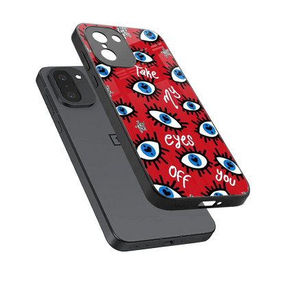 Eyes On You sleek oneplus 15r cover with tempered glass back and TPU edges