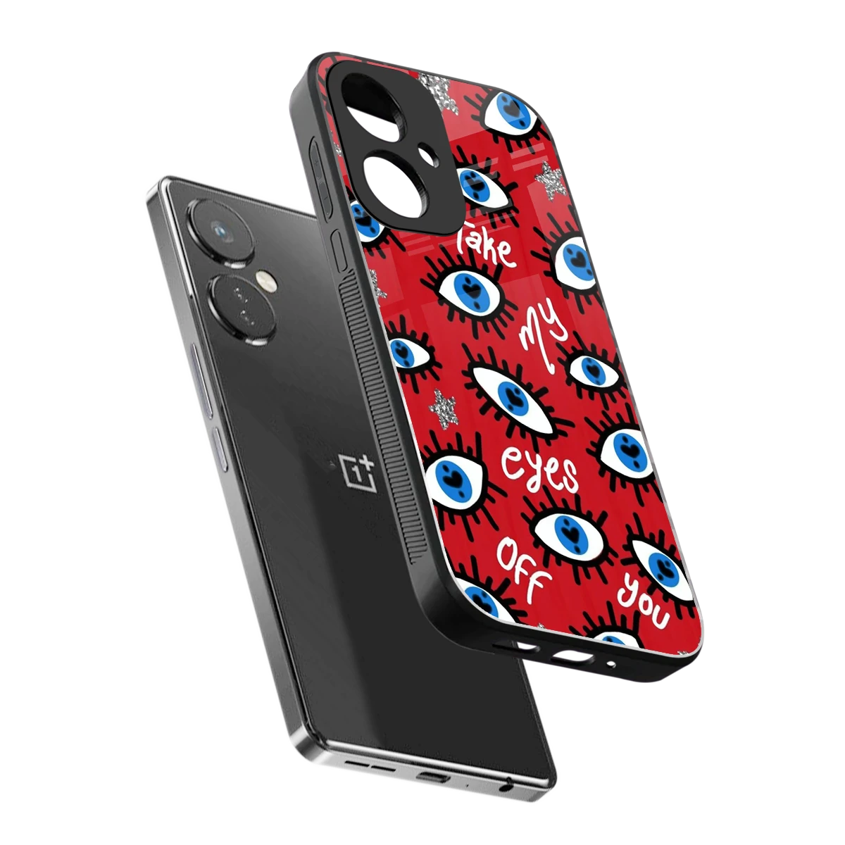 Eyes On You sleek oneplus nord ce 3 cover with tempered glass back and TPU edges